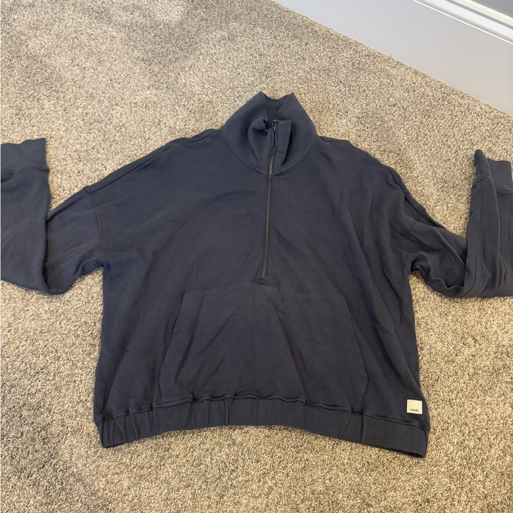 Vuori Womens Dark Blue Zip-Up Sweater
